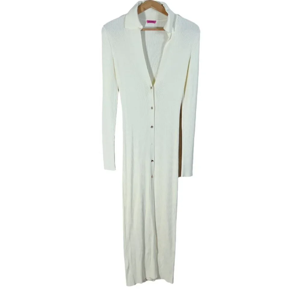 GAUGE81 Rubi Rib-Knit Dress in Ivory Maxi Dress Women's Size S - Picture 4 of 16